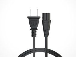 [UL Listed] Pwr+ AC Cable Replacement Power Cord 2 Prong 6 Feet (Black) N9