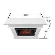 Solid Wood and Veneered MDF Kennedy Grand Electric 55.5'' Fireplace, Ultra-Bright LED, 1500W Infrared Heater,... N3