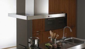 Faber STILIS36SS: 36" x 27" Stainless Stilo Isola Island Range Hood N5
