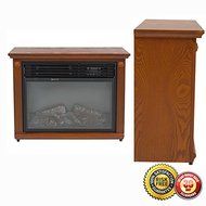 New Large Room Infrared Quartz Electric Fireplace Heater Honey Oak Finish w/ Remote