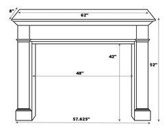 Pearl Mantels 711-48 Sweetheart Unfinished Fireplace Mantel, Interior Opening 48-Inch Wide by 42-Inch High N3