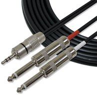GLS Audio 6ft Y-Cable Splitter Cord - Full Metal 1/8" TRS Stereo to 1/4" TS Mono - 6' Cables 3.5mm (Mini) to 6mm...