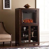 Pemberly Row Electric Fireplace Tower in Espresso