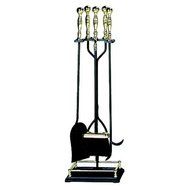 UniFlame 5-Piece F-3613 Fire Set, Polished Brass/Black