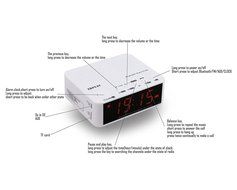 ZHPUAT Portable Bluetooth Alarm Clock Radio with FM Radio, Wireless Speaker, Aux-In and TF Card Music, USB Charging... N3