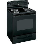 GE GIDDS-289558 30" Free-Standing Electric RanWith Big Hearth Oven Window, Black