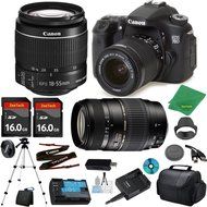 Canon EOS 70D Camera with 18-55mm IS STM Lens + Tamron 70-300mm AF + 2pcs 16GB Memory + Camera Case + Memory Card...