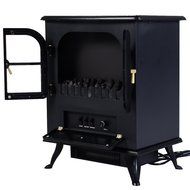 1500W Free Standing Electric Fireplace Heater Fire Flame Stove Wood Adjustable