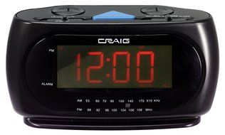 Craig LED Alarm Clock with AM/FM Radio 1.2-Inch Display, Black (CR45372 )