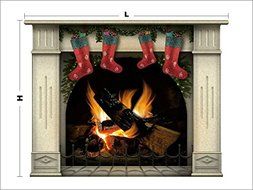 Wall stiker Xmas vintage Christmas stockings on the Large fireplace Christmas decorations