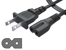 [UL Listed] Pwr+ 6Ft 2 Prong Polarized Power Cord for Arris Router Modem; Vizio, Sharp Sanyo Emerson TV; Sony... N9