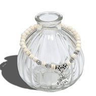 White Turquoise 6MM Beads Tibet Silver Charm Elephant Pendant Elastic Bracelet N4