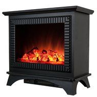 AKDY 27" Modern Freestanding Portable 2 Setting Tempered Glass 5200 BTU 1500W Adjustable Electric Heater Fireplace... N4