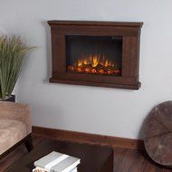 Real Flame Jackson Slim Line Wall Hung Electric Fireplace - Vintage Black Maple
