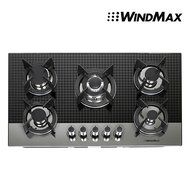 Brand New 35.5 inch Checked Glass 5 Burner Built-In Stove NG Gas Cooktops Cooker