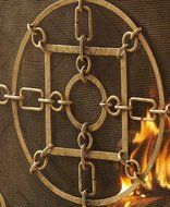 Equestrian Lodge Single Panel Flat Fireplace Screen N3