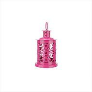 NorthLight 5.9 in. Shiny Pink Wrought Iron Ornate Candle Lantern