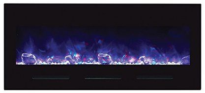 Amantii 50" Electric Fireplace with White Glass Surround - No Mood light N4