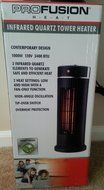 Oscillating Black Silver Contemporary ProFusion Infrared Quartz Tower Heater / Fan