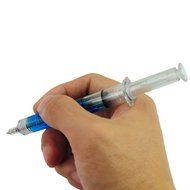 Needle Tube Pen Syringe Shape Ball Point Pen Ballpen - Random Color