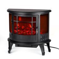 Homgeek Electric Stove Fireplace Heater Free Standing Fire Flame Adjustment Temperature Control, 23" L x 11" W...