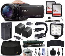 Sony HDR-CX900 Full HD Handycam Camcorder Video Camera + 128GB Memory + Charger with Car/Euro Adapter + Action...