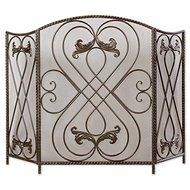 Uttermost Effie Distressed AGed Black Hand Forged Fireplace Screen