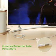 UGREEN 10747 Gold Plated 3.5mm Stereo Auxiliary Extension Cable - 3ft (1m) - White for Smartphones, Tablets... N10