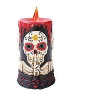 Pacific Giftware 10895 Spooky Day of the Dead Skull LED Light Candle Figurine Made of Polyresin by Pacific Giftware