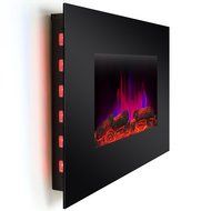 AKDY 36 inch Wall Mount Electric Fireplace Space Heater With Pebble &amp; Log / Remote N2