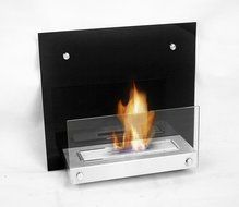 Chic Fireplaces Topeka Luxury Glass Metal Wall Mount Ventless Bio Ethanol Fireplace with Burner Insert, Gloss...