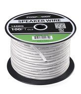 FosPower CL2 Rated 14AWG 2-Conductor In-Wall Speaker Wire (100 Feet) Oxygen-Free Pure Copper - UL Listed for In-Wall... N8