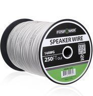 FosPower CL2 Rated 14AWG 2-Conductor In-Wall Speaker Wire (100 Feet) Oxygen-Free Pure Copper - UL Listed for In-Wall... N11