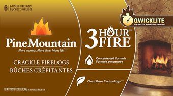Pine Mountain Cracklelog Crackling Firelog, 3-Hour Burn Time, Crackle Sounds, 6 Logs