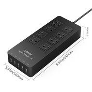 ORICO Home/office 6-Outlet Surge Protector Power Strip 5ft Power Cord with 5 Port 40W USB Charger,1700 Joule -... N8