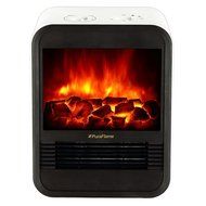 PuraFlame 1250W Clara White 9-Inch Mini Portable Electric Heater, White N17