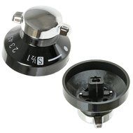 Diplomat Gas Hob Oven Cooker Control Knobs (Black / Silver, Pack of 2)