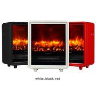 PuraFlame 1250W Clara White 9-Inch Mini Portable Electric Heater, White N20