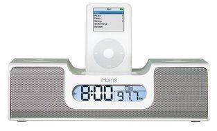 iHome iH5 Clock Radio and Speaker System for iPod (White) N2