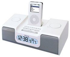 iHome iH5 Clock Radio and Speaker System for iPod (White) N3