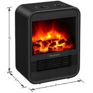 PuraFlame 1250W Clara White 9-Inch Mini Portable Electric Heater, White N22