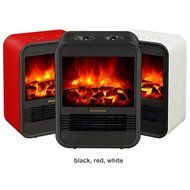 PuraFlame 1250W Clara White 9-Inch Mini Portable Electric Heater, White N24