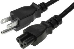 SF Cable Universal 1 feet 3-Slot Notebook AC Power Cord IEC320 C5 to NEMA 5-15P N4