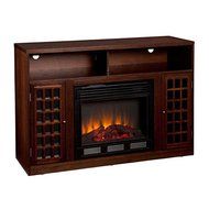 Espresso Media Tv Stand Console Electric Fireplace Mantle N8