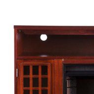 Amelia 48 in. Contemporary Freestanding Portable Indoor Electric Media Fireplace Heater in Mahogany Brown, Modern... N3