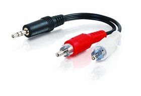 C2G / Cables To Go 39943 Value Series One 3.5mm Stereo Male to Two RCA Stereo Male Y-Cable, Black (12 Feet/3.65...