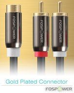 FosPower Y Adapter [8 inch] 1 RCA (Male) to 2 RCA (Female) Stereo Audio Adapter Cable [24k Gold Plated] 2 Male... N3