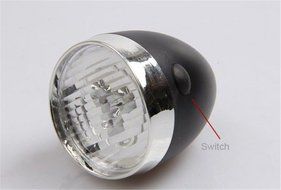 Doinshop New Useful Retro Bicycle Accessory Bike Front Light Bracket Vintage 3LED Headlight (black) N5