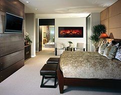 Amantii 50" Electric Fireplace with Black Glass Surround - No Mood light