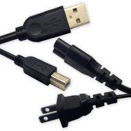 10ft USB Printer Cable+Figure 8 AC Power Cord IPAX for CANON Pixma EPSON Workforce Pro Stylus Expression Home... N5